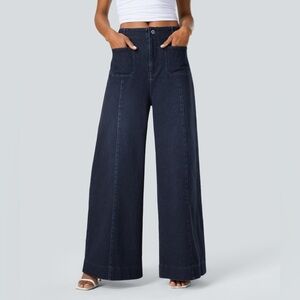 Halara Wide-Leg Dark Blue Jeans
